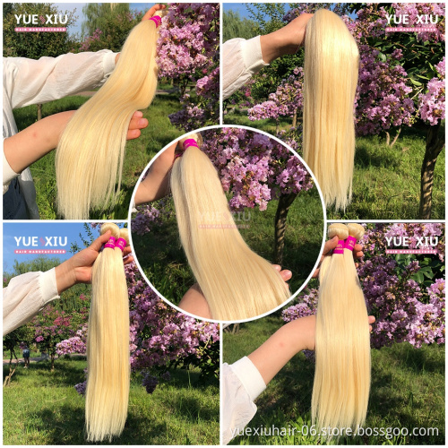 613 Blonde Virgin Brazilian Human Hair Bundles With Closure Can Dye To Any Color Fast Shipping Custom Logo